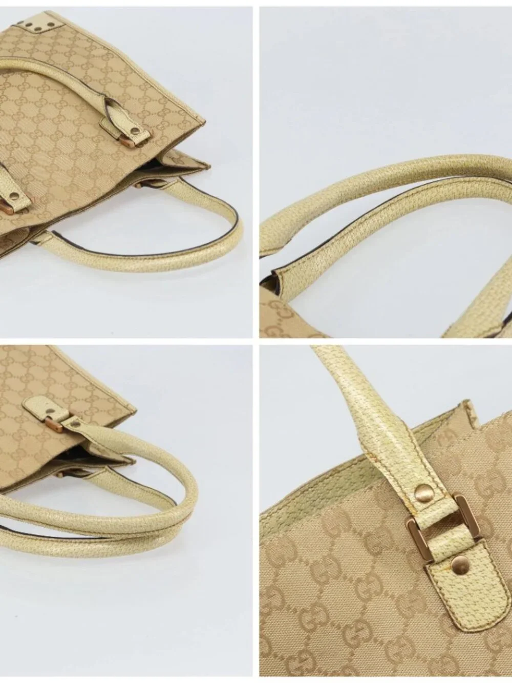 GUCCI GG Canvas Tote Bag Beige Gold 124261 Auth ep13162 - Picture 16 of 16